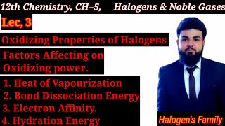 Oxidizing Properties of Halogens Relative Reactivity of Halogens as Oxidizing Agents 2nd year chm [upl. by Yregram]