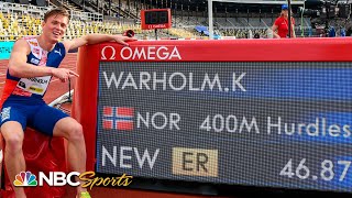 Karsten Warholm ALMOST breaks 400m hurdles world record in Stockholm  NBC Sports [upl. by Tiphane]