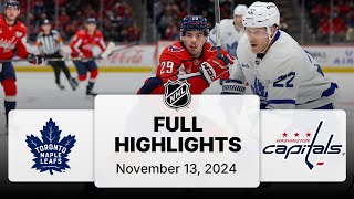 NHL Highlights  Maple Leafs vs Capitals  November 13 2024 [upl. by Vil]