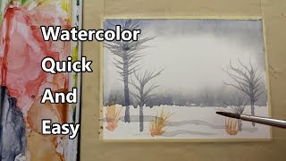 How To Paint A Watercolor Landscape Watercolor Painting For Beginners Watercolor Quick And Easy [upl. by Ayotnom851]