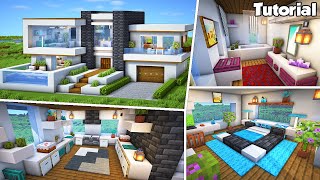 Minecraft Modern House 44 Interior Tutorial  How to Build  💡Material List in Description [upl. by Biernat]