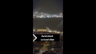 Aerial attack on Israel’s Eilat [upl. by Lacey]