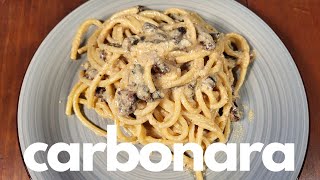 Bucatini Carbonara With Homemade Guanciale  Gourmet Woodsman [upl. by Trainer]