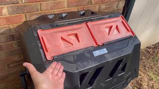 VIVOSUN Outdoor Tumbling Composter Dual Rotating Batch Compost Bin Review [upl. by Aihsirt]