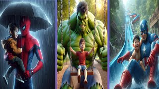 Collection of superheroes as good fathers ⭐ All Characters Marvel vs DC avengers Marvel [upl. by Zawde]