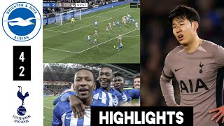 Brighton vs Tottenham Hotspur 42 goals highlights HinshelwoodPedro amp Estupinan [upl. by Panthia]