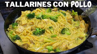 Tallarines Cremosos con POLLO y brocoli  Abelca [upl. by Yeniffit]