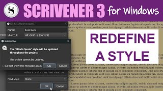 Scrivener 3 for Windows Redefining a Style [upl. by Seppala971]