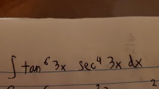 Calculus Help Integral tan6 3x sec4 3x dx  Integration by Substitution  Trigonometry [upl. by Akaenahs]