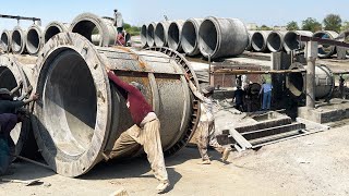 Incredible Process of Giant Concrete Super Pipes Manufacturing in Factory  Pipe Making Factory [upl. by Atilem]