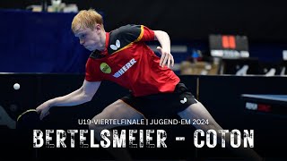 Andre Bertelsmeier  Flavien Coton  Highlights  U19Viertelfinale  JugendEM 2024 [upl. by Arhsub231]