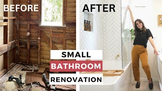 DIY Small Bathroom Renovation w EXTREME Before amp After  Homestead Makeover [upl. by Enial]