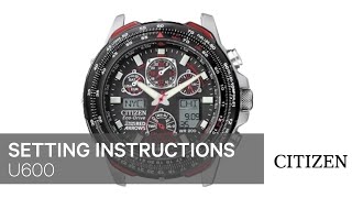 Citizen Watch Setting Instruction — U600 [upl. by Erodisi]