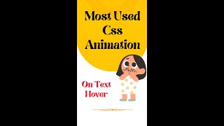 Most used text underline animation css shorts [upl. by Haeluj]