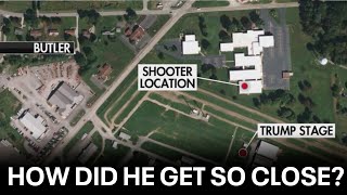 Trump rally shooting Map shows where shooter was stationed [upl. by Vasyuta513]