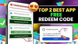 Top 2 Best Free Redeem Code App  Free Google Play Redeem Code  How To Get Free Redeem Code [upl. by Isyed]