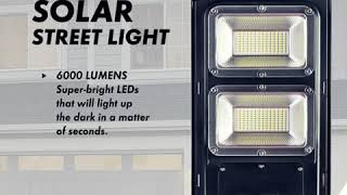 60w Solar Street Light 6000 Lumen [upl. by Mehcanem]