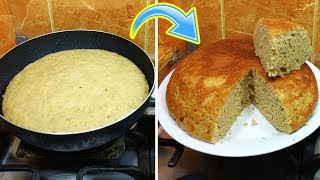 QUEQUE DE PLATANO COCIDO SOBRE LA ESTUFA SIN HORNO EN UN SARTEN  MUY SUAVE Y DELICIOSO [upl. by Garrett786]