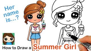 How to Draw a Cute Girl  Summer Art Series 7 [upl. by Bluh619]