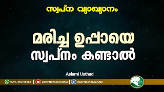 Swapna vyakyanam  മരിച്ച ഉപ്പയെ സ്വപ്നം കണ്ടാൽ  Latest Islamic Speech  Muneer Aslami Usthad [upl. by Emia494]