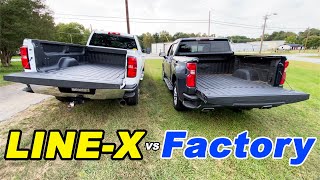 WHAT IS THE BEST SPRAY IN BED LINER  Factory vs LineX [upl. by Anniram]