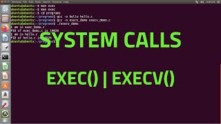 System Calls in linux  exec  execv [upl. by Aiyram]