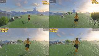 Cemu 1160c  Vulkan vs OpenGL  2K VS 1080p BoTw [upl. by Ellinad]