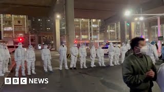 Covid lockdown protest break out in China city after deadly fire  BBC News [upl. by Tohcnarf576]