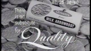 Arnotts Arrowroot Biscuits party treat 1962 TV commercial [upl. by Gilbye]