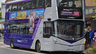 First Eastern Counties Wrightbus Streetdeck Electroliner BEV BK73 AHF 36557 [upl. by Krock711]