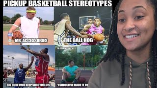 PICKUP BASKETBALL STEREOTYPES REACTION  JasmineTV [upl. by Romilda193]