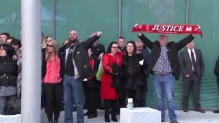 Hillsborough Disaster Families sing Youll Never Walk Alone in victory [upl. by Eedissac]