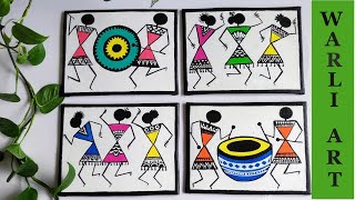 Modern Warli Wall Art StepByStep Instruction  Warli Painting Indian folk Art [upl. by Enaenaj]