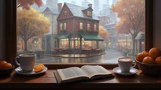 Tranquil Autumn Café Ambiance with Rain for Study Relaxation amp Focus 🍁☕️ [upl. by Ahsilrak]