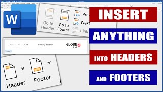 Insert Anything into Headers and Footers  Microsoft Word Tutorials [upl. by Buna]