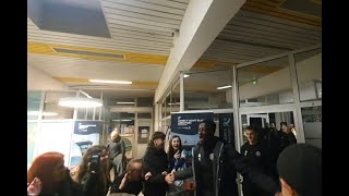 FC AnnecyRodez  Accueil festif des joueurs à laéroport Ligue 2 04052024 [upl. by Lambert166]