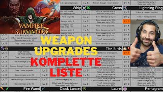 Guide Waffen verstärken mit Kompletter Liste  Vampire Survivors [upl. by Arikehs]