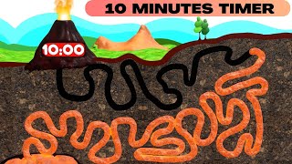 10 Minute Timer  10 minute timer with VOLCANO  10 Minute Timer Bomb [upl. by Derfnam]