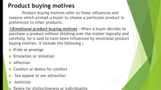 III BComModern MarketingBuying motives of Consumers [upl. by Allard]