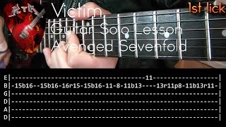 Victim Guitar Solo Lesson  Avenged Sevenfold with tabs [upl. by Spracklen207]