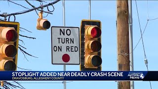 Traffic signal installed near scene of deadly Dravosburg crash [upl. by Atilef]