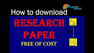 How to download research paper for free  Plagfree content [upl. by Leahcimdivad]