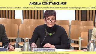 Criminal Justice Committee  Early Release of Prisoners and Prescribed Victim Supporters Scotland Re [upl. by Malkah]