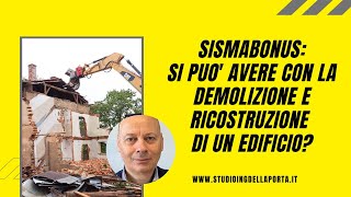 Sisma Bonus Demolizione e Ricostruzione 2020 si può [upl. by Eceined]