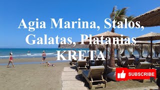 Spacer po Agia Marina Stalos Galatas Platanias Kreta 4K [upl. by Anoo]