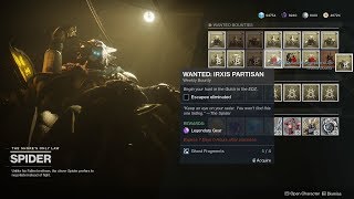 WANTED Irxis Partisan Location Spider Bounty Destiny 2 Forsaken [upl. by Debo]