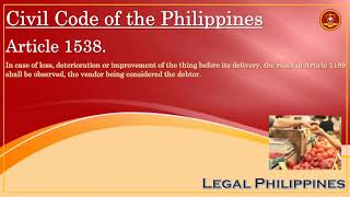 Civil Code of the Philippines Article 1538 [upl. by Adlare224]