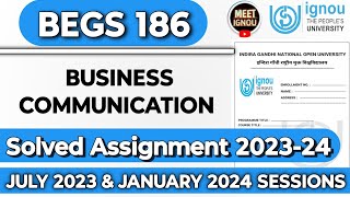 BEGS 186 Solved Assignment 202324  Business Communication  begs186 begs186ignou begs186 [upl. by Kilar]