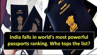 India falls in worlds most powerful passports ranking Who tops the list forever1997 [upl. by Bray711]