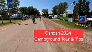 Oshkosh 2024  Campground Tour amp Tips [upl. by Eilloh565]